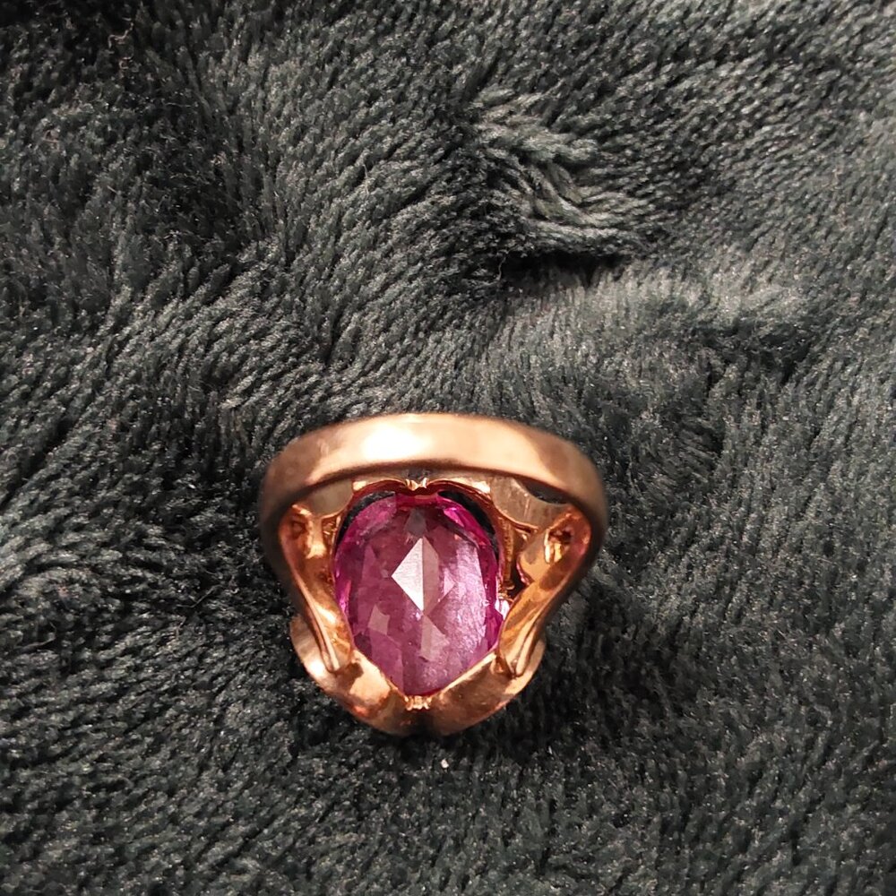 10 KT Gold, 1963 Edison's Jewelry store PINK GEMSTONE RING BEAUTIFUL - Picture 12 of 17